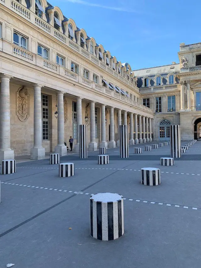 colonnes de buren installation in palais royal yard paris france