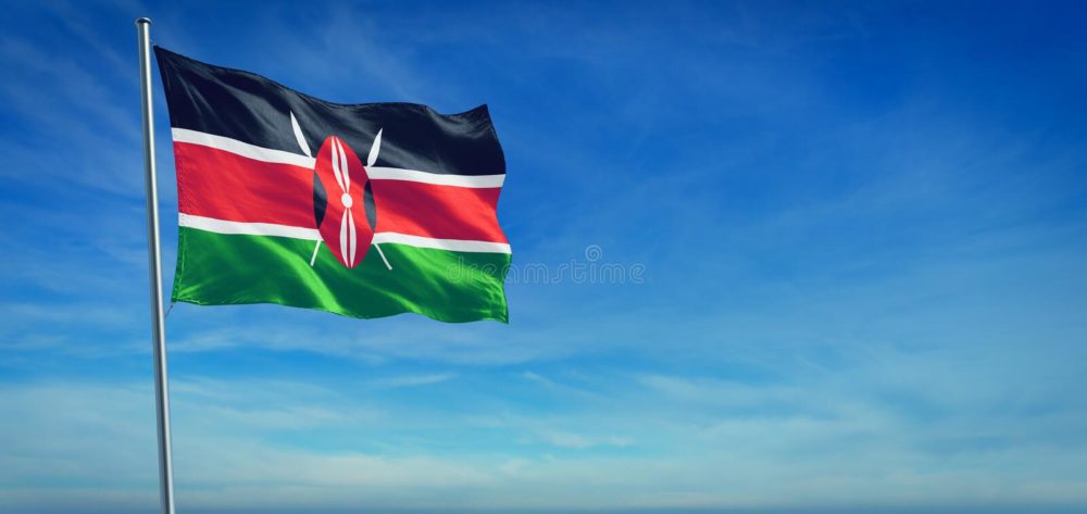 national-flag-kenya-blowing-wind-front-clear-blue-sky-187950864