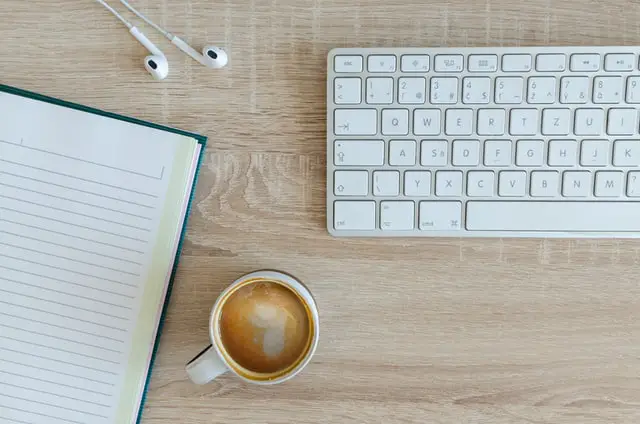 Coffee, Book and Keyboard