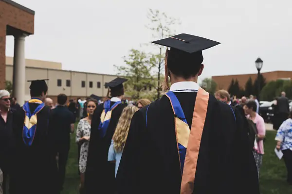 Graduates in robe