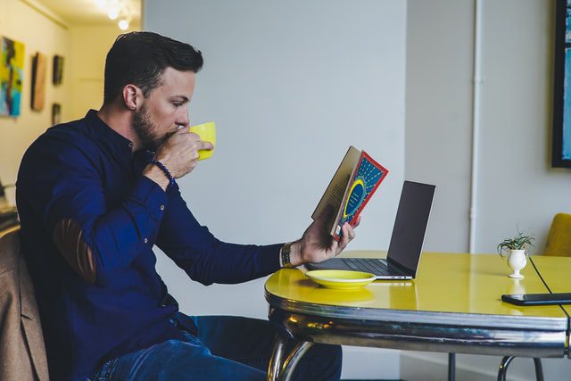 Man reading a book