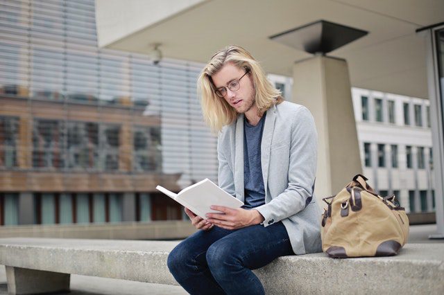 Young man reading