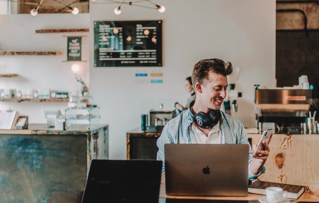 Student in a cafe