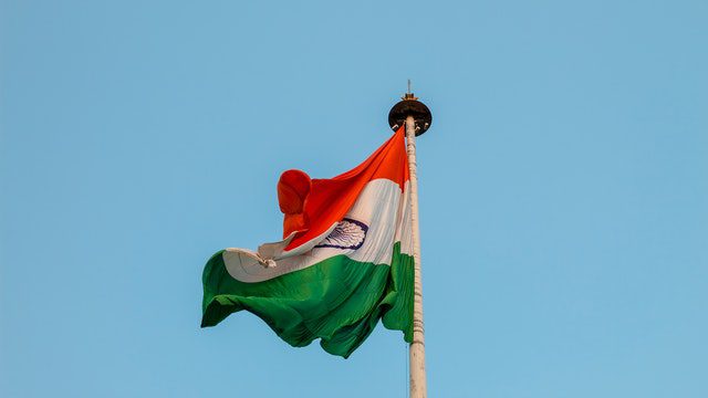 pexels-Indian flag blown by wind