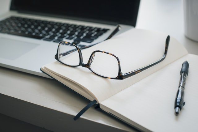 Glasses on a book