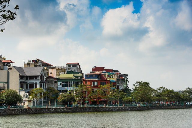 Buildings near water