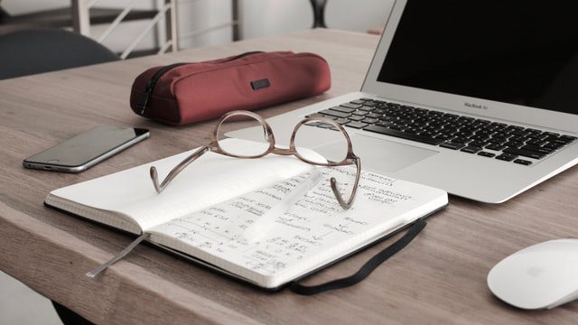 Glasses on a book