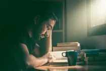 Student studying