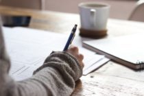 A student writing
