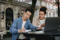 students studying together