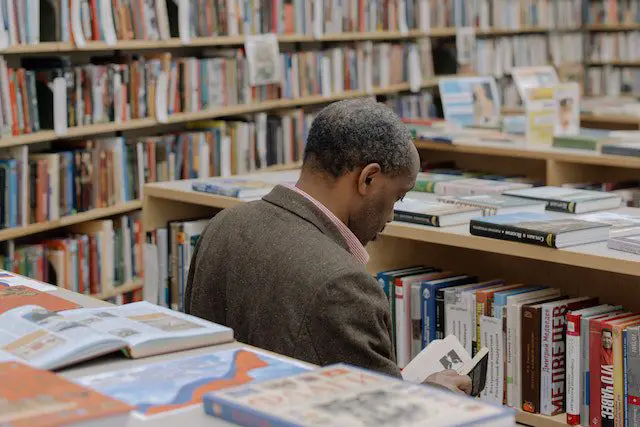 Man in library