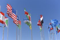 Unsplash - lots of standing flags
