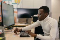 Man using computer