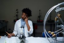 Student in lab