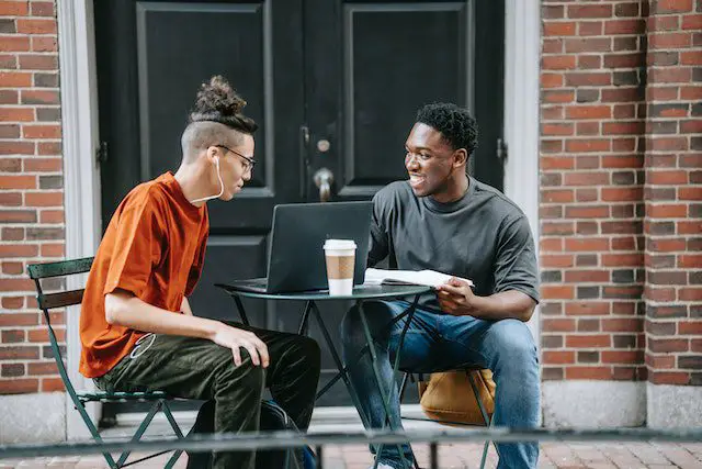 Students on a campus