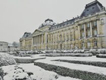 Royal Palace of Brussels under a White Sky
