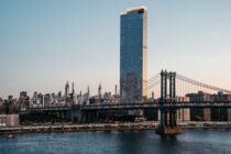 View of the Manhattan Bridge and Skyline of New York City, New York, United States