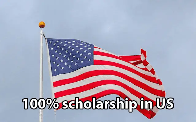 100% scholarship in US