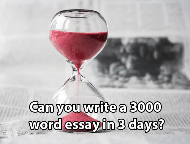 Can you write a 3000 word essay in 3 days