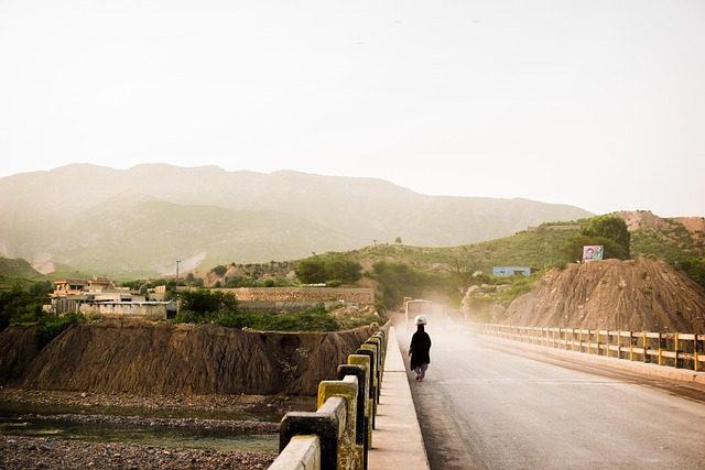 bridge village morning khanpur
