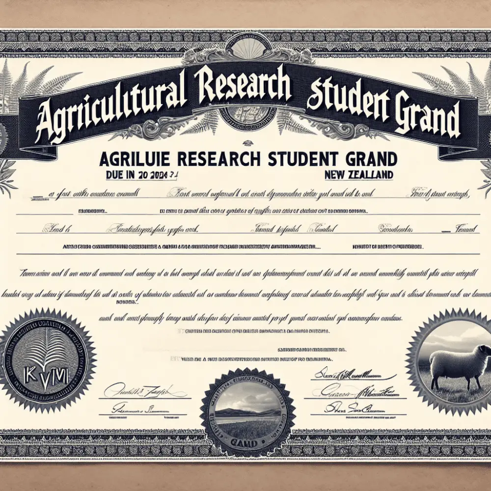 $2500 Agricultural Research Student Grant, New Zealand 2024