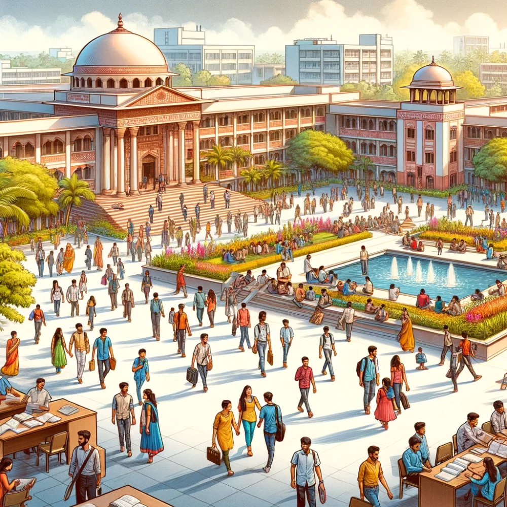 a university environment in India