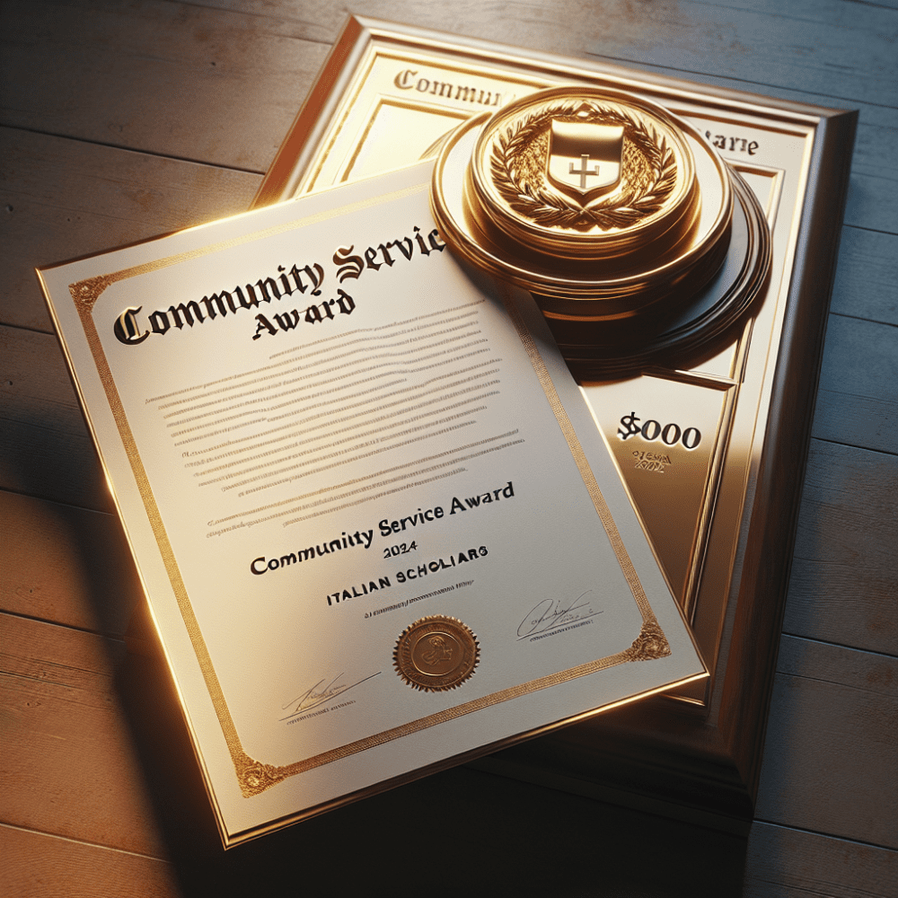 $4000 Community Service Award for Italian Scholars, 2024