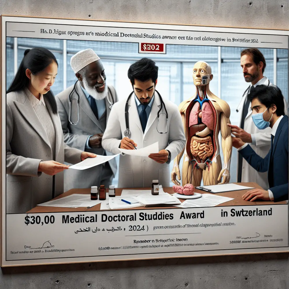 $30,000 Medical Doctoral Studies Award in Switzerland, 2024