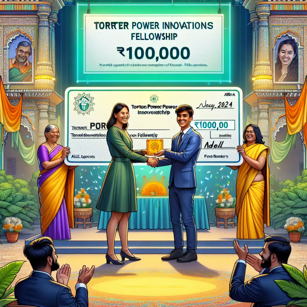 Torrent Power Innovations fellowship worth ₹100,000 in India, 2024