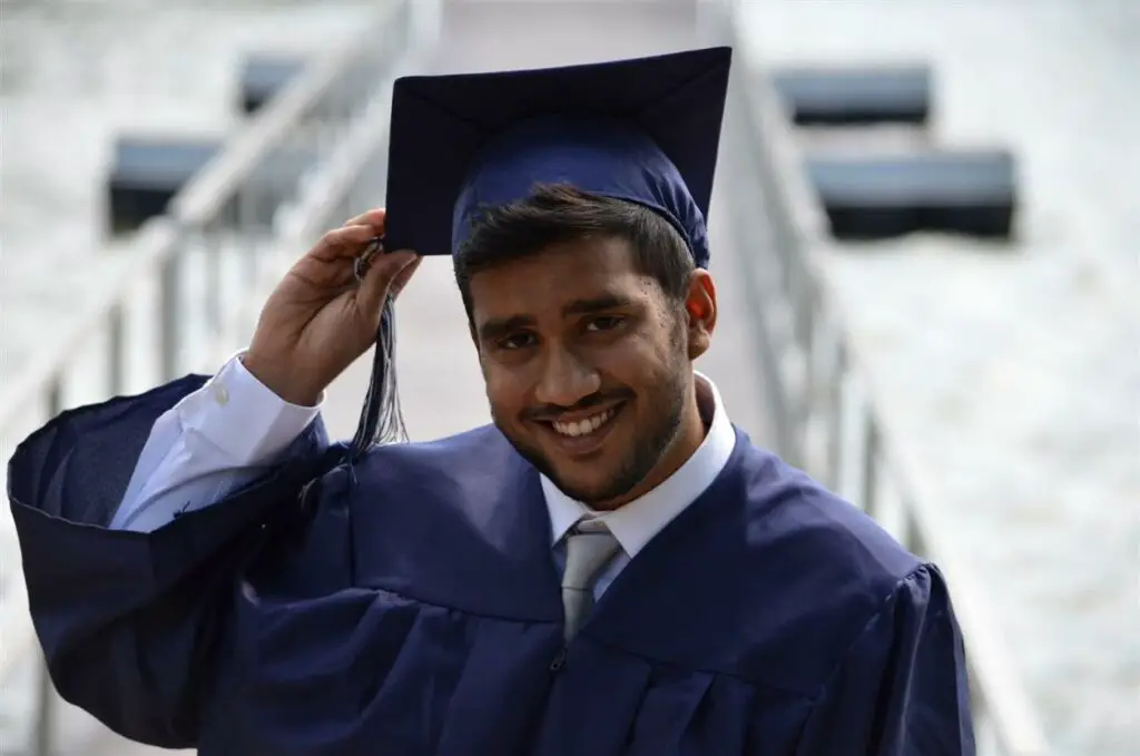 student with degree cap