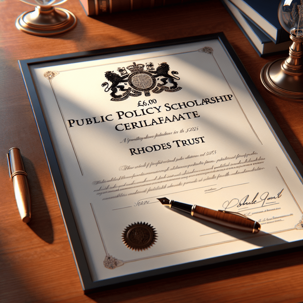 £6,000 Public Policy Scholarship by Rhodes Trust, UK, 2025