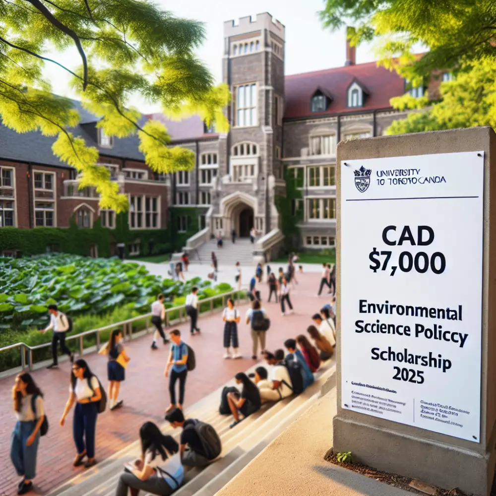 CAD 7,000 Environmental Science and Policy Scholarship at University of Toronto, Canada, 2025