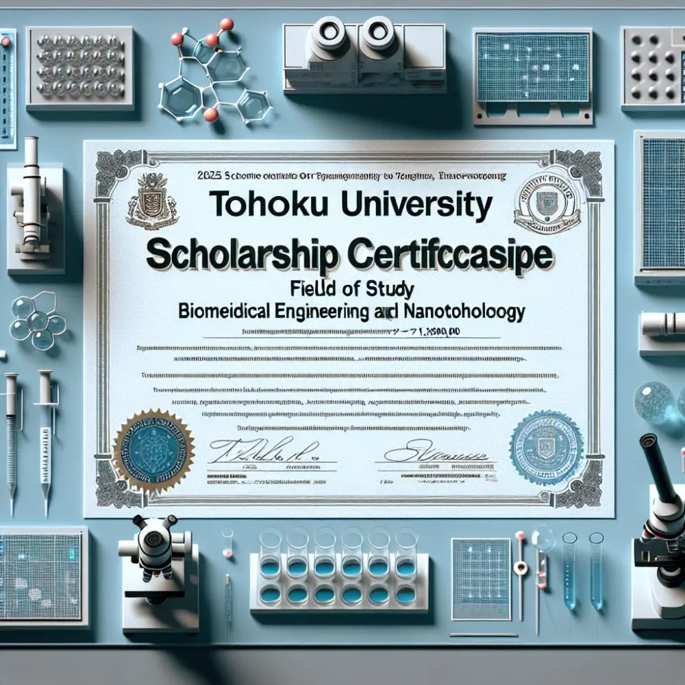 ¥1,300,000 Biomedical Engineering and Nanotechnology Scholarship at Tohoku University, Japan, 2025