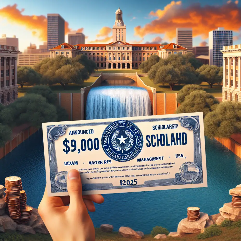 $9,000 Water Resources Management Scholarship at University of Texas, USA, 2025