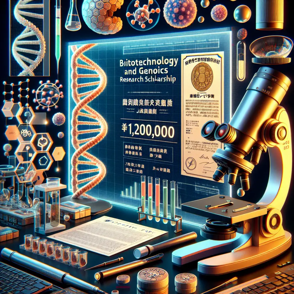 ¥1,200,000 Biotechnology and Genomics Research Scholarship in Japan, 2025