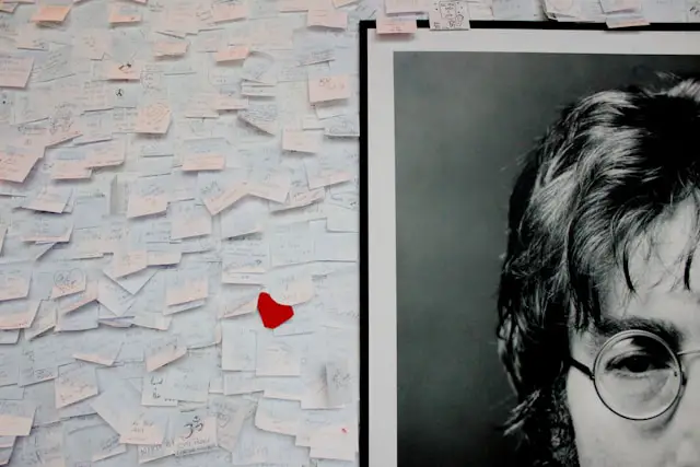 john lennon grayscale photo