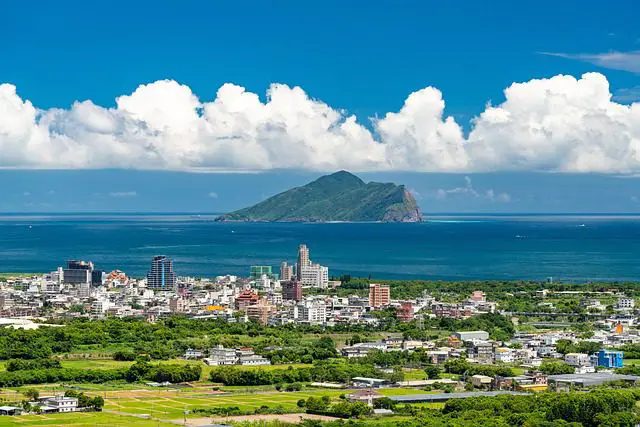 taiwan sea island coast buildings