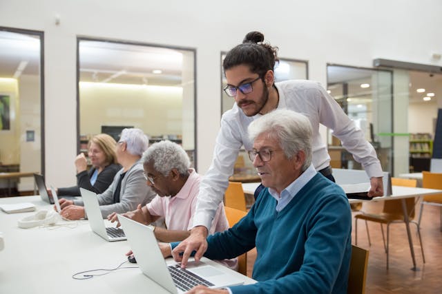 elderly computer class
