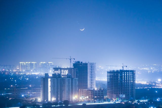 view of city at night