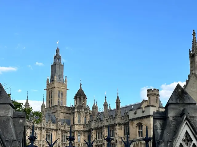 a large building with a clock on the front of it