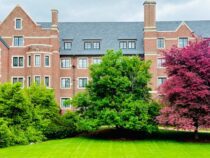 charming brick building with lush greenery