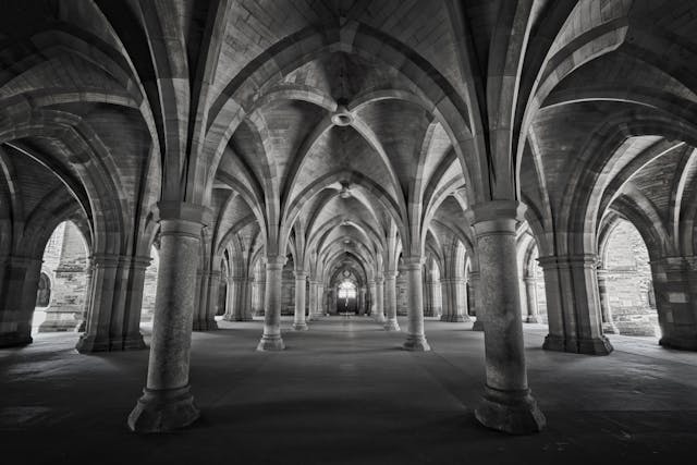 gothic cloisters at the university of glasgow