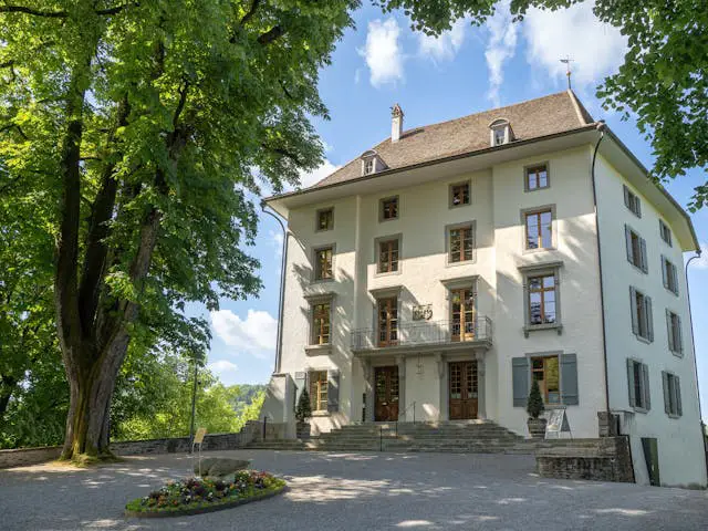 historic european mansion in a serene setting