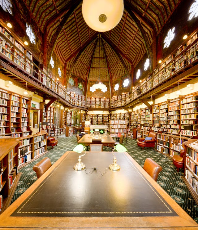interior of historic library oxford uk