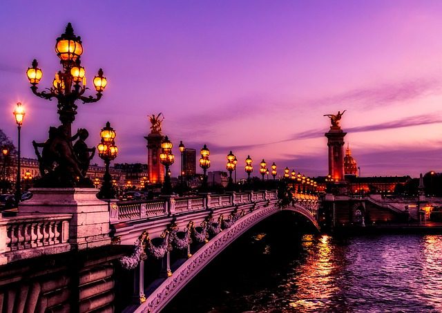 paris france bridge river water