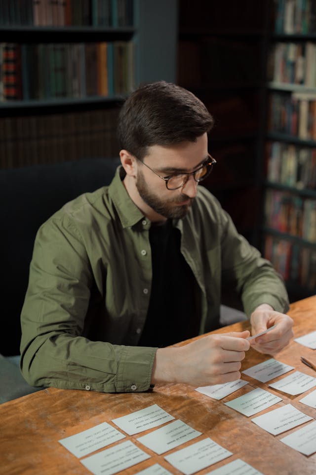 a writer sitting at a desk