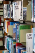library bookshelf in melbourne with diverse titles