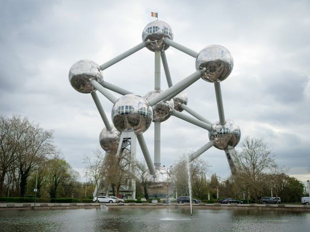 modernist landmark atomium in brussels belgium