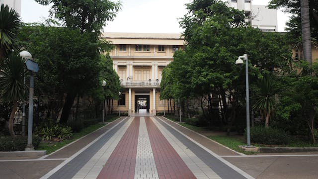 pathway leading to historic building entrance