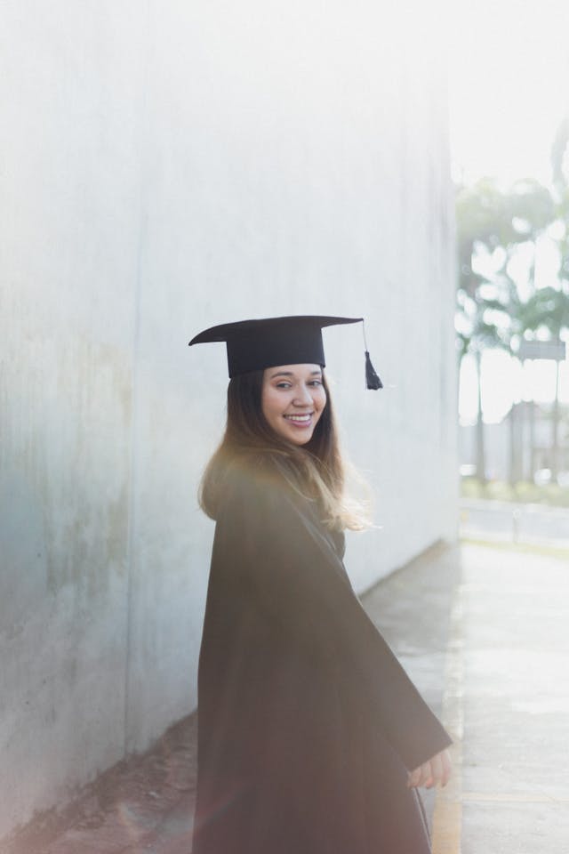 woman on graduation day
